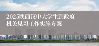 2025陕西汉中大学生到政府机关见习工作实施方案