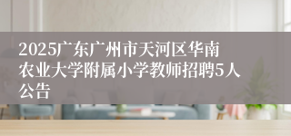 2025广东广州市天河区华南农业大学附属小学教师招聘5人公告