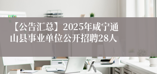 【公告汇总】2025年咸宁通山县事业单位公开招聘28人
