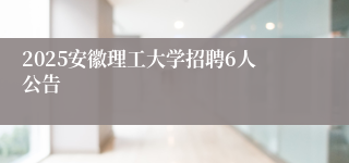 2025安徽理工大学招聘6人公告