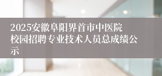 2025安徽阜阳界首市中医院校园招聘专业技术人员总成绩公示