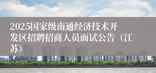 2025国家级南通经济技术开发区招聘招商人员面试公告（江苏）