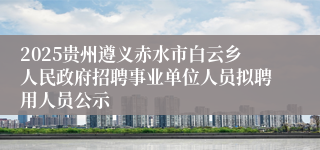 2025贵州遵义赤水市白云乡人民政府招聘事业单位人员拟聘用人员公示
