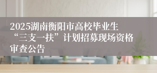 2025湖南衡阳市高校毕业生“三支一扶”计划招募现场资格审查公告
