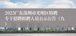 2025广东深圳市光明区特聘专干招聘拟聘人员公示公告（九）