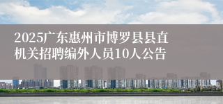 2025广东惠州市博罗县县直机关招聘编外人员10人公告
