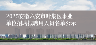 2025安徽六安市叶集区事业单位招聘拟聘用人员名单公示