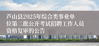 芦山县2025年综合类事业单位第二批公开考试招聘工作人员资格复审的公告