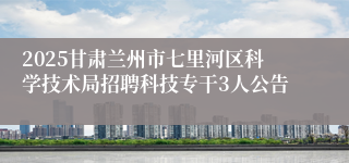 2025甘肃兰州市七里河区科学技术局招聘科技专干3人公告