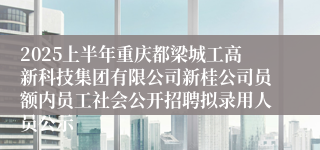 2025上半年重庆都梁城工高新科技集团有限公司新桂公司员额内员工社会公开招聘拟录用人员公示