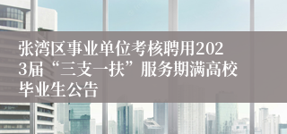 张湾区事业单位考核聘用2023届“三支一扶”服务期满高校毕业生公告