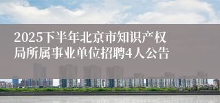 2025下半年北京市知识产权局所属事业单位招聘4人公告