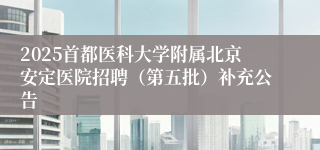 2025首都医科大学附属北京安定医院招聘（第五批）补充公告