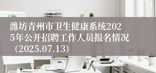 潍坊青州市卫生健康系统2025年公开招聘工作人员报名情况（2025.07.13）