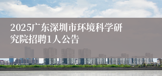 2025广东深圳市环境科学研究院招聘1人公告