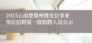 2025云南楚雄州姚安县事业单位招聘第一批拟聘人员公示
