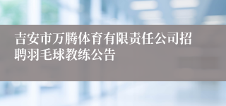 吉安市万腾体育有限责任公司招聘羽毛球教练公告