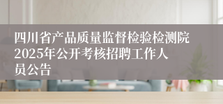 四川省产品质量监督检验检测院2025年公开考核招聘工作人员公告