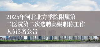2025年河北北方学院附属第二医院第二次选聘高级职称工作人员3名公告