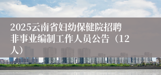 2025云南省妇幼保健院招聘非事业编制工作人员公告（12人）