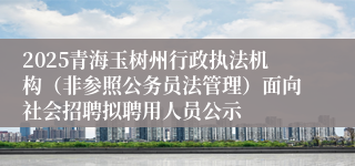 2025青海玉树州行政执法机构（非参照公务员法管理）面向社会招聘拟聘用人员公示