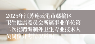 2025年江苏连云港市赣榆区卫生健康委员会所属事业单位第二次招聘编制外卫生专业技术人员岗位开考情况说明