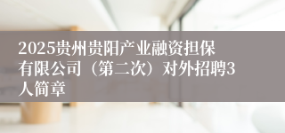 2025贵州贵阳产业融资担保有限公司（第二次）对外招聘3人简章