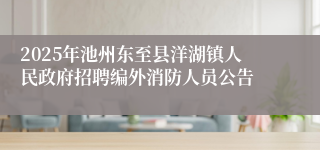 2025年池州东至县洋湖镇人民政府招聘编外消防人员公告