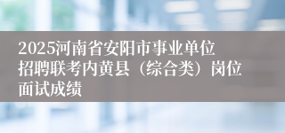 2025河南省安阳市事业单位招聘联考内黄县（综合类）岗位面试成绩