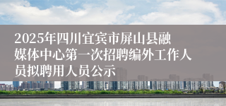 2025年四川宜宾市屏山县融媒体中心第一次招聘编外工作人员拟聘用人员公示