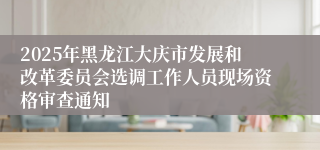 2025年黑龙江大庆市发展和改革委员会选调工作人员现场资格审查通知