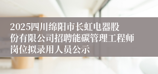 2025四川绵阳市长虹电器股份有限公司招聘能碳管理工程师岗位拟录用人员公示
