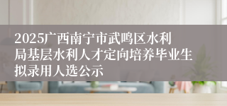 2025广西南宁市武鸣区水利局基层水利人才定向培养毕业生拟录用人选公示