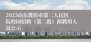 2025山东潍坊市第二人民医院校园招聘（第二批）拟聘用人员公示