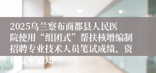 2025乌兰察布商都县人民医院使用“组团式”帮扶核增编制招聘专业技术人员笔试成绩、资格复审通知
