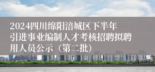 2024四川绵阳涪城区下半年引进事业编制人才考核招聘拟聘用人员公示（第二批）
