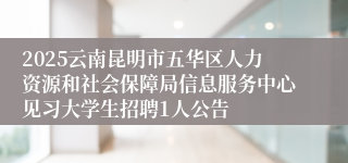 2025云南昆明市五华区人力资源和社会保障局信息服务中心见习大学生招聘1人公告
