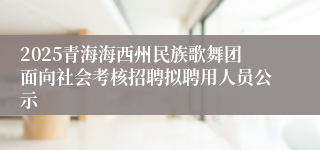 2025青海海西州民族歌舞团面向社会考核招聘拟聘用人员公示