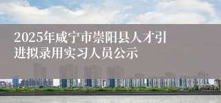 2025年咸宁市崇阳县人才引进拟录用实习人员公示