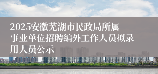 2025安徽芜湖市民政局所属事业单位招聘编外工作人员拟录用人员公示