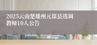 2025云南楚雄州元谋县选调教师10人公告