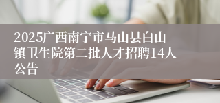 2025广西南宁市马山县白山镇卫生院第二批人才招聘14人公告