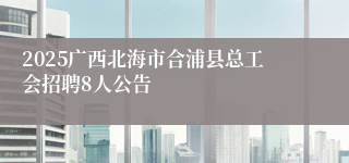 2025广西北海市合浦县总工会招聘8人公告
