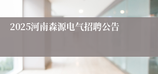 2025河南森源电气招聘公告
