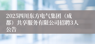 2025四川东方电气集团（成都）共享服务有限公司招聘3人公告