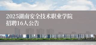 2025湖南安全技术职业学院招聘16人公告