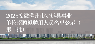 2025安徽滁州市定远县事业单位招聘拟聘用人员名单公示（第二批）