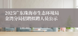 2025广东珠海市生态环境局金湾分局招聘拟聘人员公示
