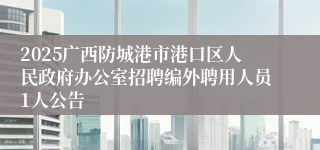 2025广西防城港市港口区人民政府办公室招聘编外聘用人员1人公告