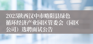 2025陕西汉中市略阳县绿色循环经济产业园区管委会（园区公司）选聘面试公告